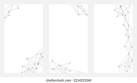 Minimal background design with a black dot connected network. Vector horizontal template for digital lux business banner, invitation, minimal voucher, gift, certificate, and related about background