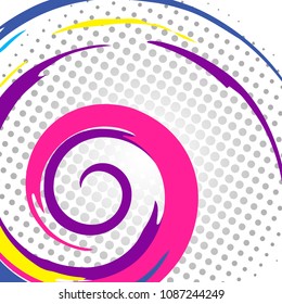 Minimal background design. Vector colorful template with spiral shape.