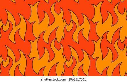 Minimal background of flame, design vector. Pattern, seamless.
