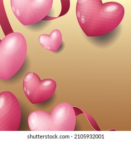 Minimal background, geometry shape background minimalist Valentine's day pink background, Abstract.