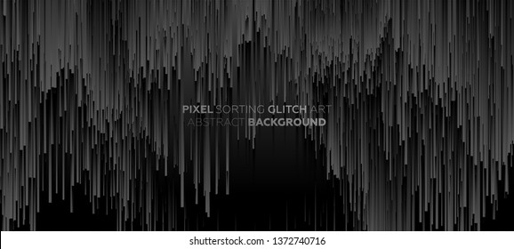 Minimal background with gradient color lines. Geometric trendy design. Pixel sorting glitch style. Eps10 vector illustration