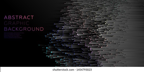 Minimal background with gradient color lines. Geometric trendy design. Pixel sorting glitch style. Eps10 vector illustration