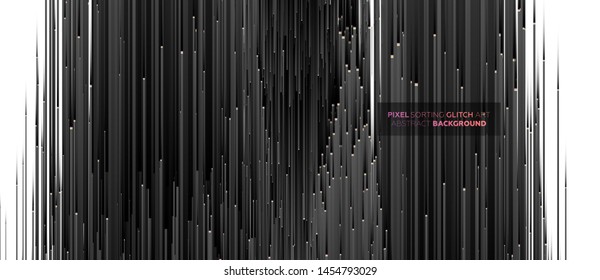 Minimal background with gradient color lines. Geometric trendy design. Pixel sorting glitch style. Eps10 vector illustration