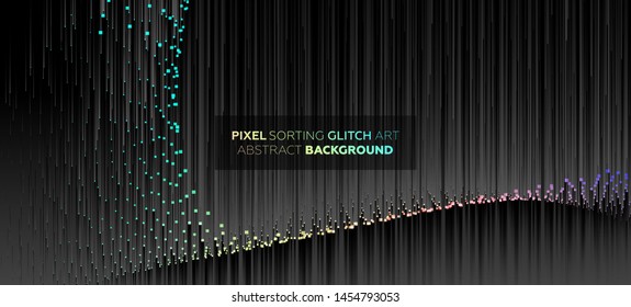 Minimaler Hintergrund mit Farbverlauf-Linien. Geometrisches trendy Design. Pixelsortierung glitch Stil. Eps10 Vektorgrafik