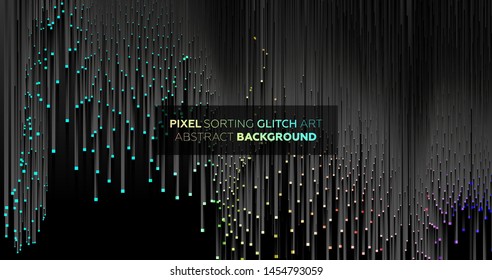 Minimal background with gradient color lines. Geometric trendy design. Pixel sorting glitch style. Eps10 vector illustration