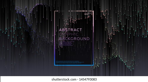 Minimal background with gradient color lines. Geometric trendy design. Pixel sorting glitch style. Eps10 vector illustration