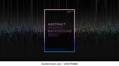 Minimal background with gradient color lines. Geometric trendy design. Pixel sorting glitch style. Eps10 vector illustration