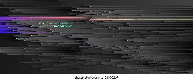 Minimal background with gradient color lines. Geometric trendy design. Pixel sorting glitch style. Eps10 vector illustration