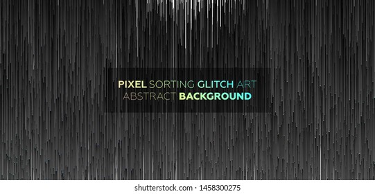 Minimal background with gradient color lines. Geometric trendy design. Pixel sorting glitch style. Eps10 vector illustration