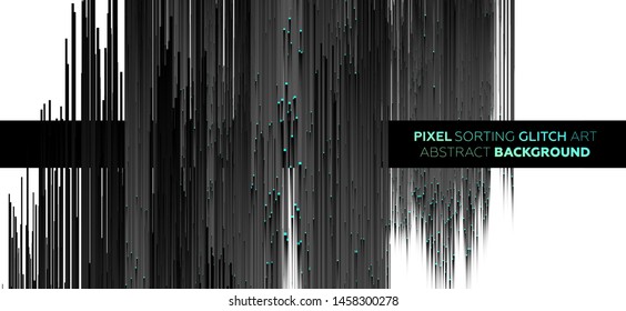 Minimal background with gradient color lines. Geometric trendy design. Pixel sorting glitch style. Eps10 vector illustration