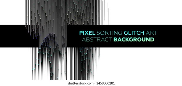Minimal background with gradient color lines. Geometric trendy design. Pixel sorting glitch style. Eps10 vector illustration