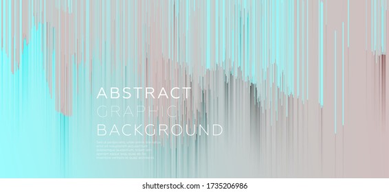 Minimal background with gradient color lines. Geometric trendy design. Pixel sorting glitch style. Eps10 vector illustration