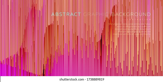 Minimal background with gradient color lines. Geometric trendy design. Pixel sorting glitch style. Eps10 vector illustration