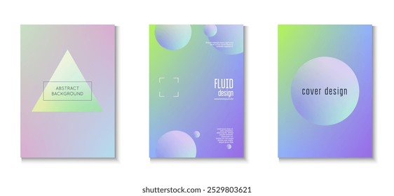 Plano de fundo mínimo. Forma de Gradiente. Conjunto Holográfico Rosa. Design abstrato. Elementos Hipster Estéticos. Banner do holograma. Modelo Radial Astronauta. Plano de Fundo Mínimo Roxo