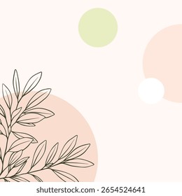 Fundo mínimo com folhas desenhadas à mão