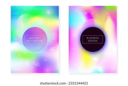 Minimal Background. Hologram Texture. Vibrant Flyer. Purple Light Shape. Holographic Presentation. Soft Banner. Tech Ultraviolet Template. Summer Dots. Blue Minimal Background