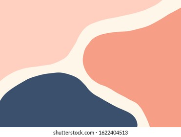 Minimal Background With Organic Abstract Shapes In Pastel Colors. Contemporary Collage. Design For Flyers, Greeting Cards, Packaging, Branding And Wedding Invitations. Vector