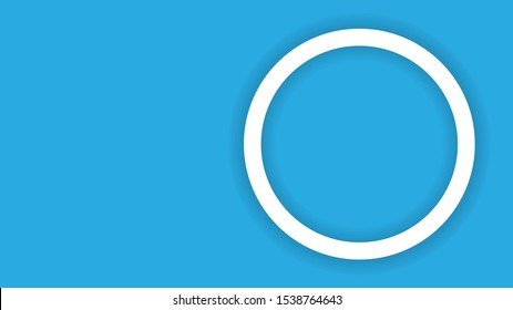 The minimal background picture of a white circle on the blue background. ( vector )