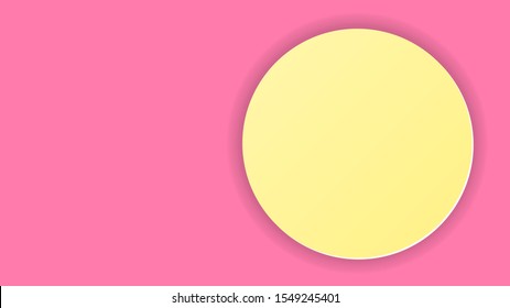 The minimal background picture of a yellow circle pattern on the pink background. ( vector )