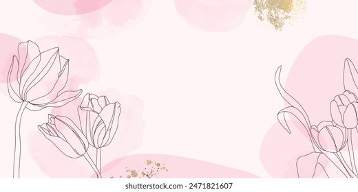 minimal background in pink flowers and tropical summer leaf