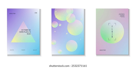 Minimal Background. Pink Texture 3d Set. Noise Abstract Poster. Gradient Shape. Hipster Placard. Fluorescent Galaxy Template. Hologram Poster. Violet Minimal Background