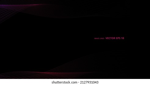 Minimal Background With Purple Wavy Line, Abstract Dynamic Banner Concept.