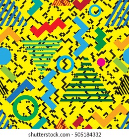 minimal background. Seamless pattern 80's - 90's years memphis design . vector illustration .