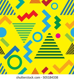 minimal background. Seamless pattern 80's - 90's years memphis design . vector illustration .