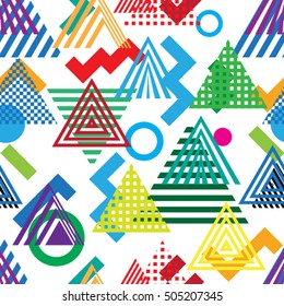 minimal background. Seamless pattern 80's - 90's years memphis design . vector illustration .