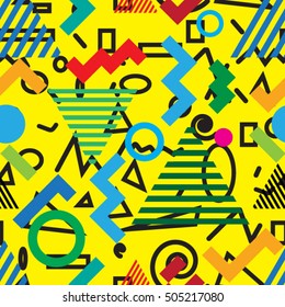 minimal background. Seamless pattern 80's - 90's years doodle design . vector illustration 
