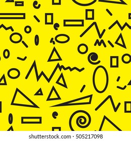 minimal background. Seamless pattern 80's - 90's years doodle design . vector illustration 