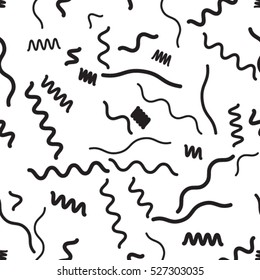 minimal background. Seamless pattern 80's - 90's years memphis design