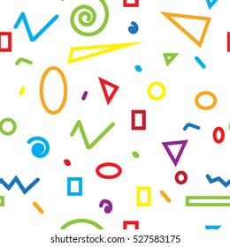 minimal background. Seamless pattern 80's - 90's years memphis design