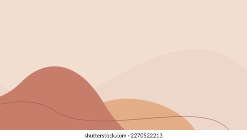 Minimal Background, Simple Earth Tone Design Vector. Aesthetic Wallpaper - EPS 10 Vector