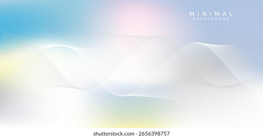 Minimal background, soft colors and transparency, make it look light and calm. The main colors in the image are blue, light pink and light yellow, which create a cool and natural atmosphere.