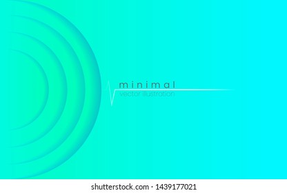 Minimal background. Soft turquoise layers. Smooth round lines. Simple design for advertising, poster, banner brochure. Soft color gradient. Creative composition. Vector illustration.