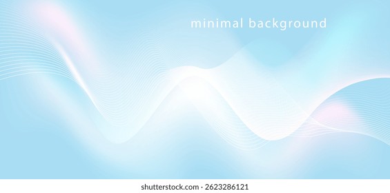 A minimal background that uses soft colors and a light atmosphere. It combines blue, white, and pastel tones with soft lines and waves that look like light or water waves moving gently.