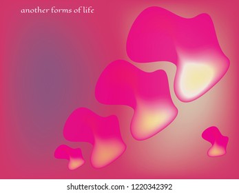 Minimal background vector design. Abstract gradient future forms with vibrant gradients. Spine dynamic 3d shapes original backdrop. Cosmic forms of life abstract neon image in neon tones