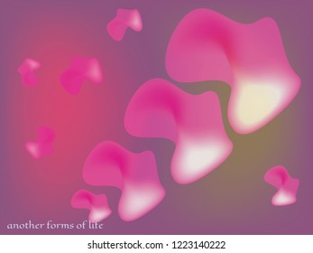 Minimal background vector design. Abstract gradient future forms with vibrant gradients. Spine dynamic 3d shapes original backdrop. Cosmic forms of life abstract neon image in blurred colors
