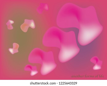 Minimal background vector design. Abstract gradient future forms with vibrant gradients. Spine dynamic 3d shapes original backdrop. Cosmic forms of life abstract neon image in blur pink