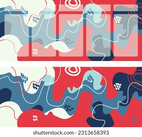 Minimal background vector illustration for social media, networking, geometry wallpaper art, dot line doodle design Colourful graphic