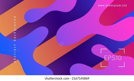 Minimal Background. Vibrant Page. Wavy Landing Page. Abstract Layout. Wave Digital Flyer. Geometric Concept. Purple Plastic Shape. Multicolor Backdrop. Violet Minimal Background