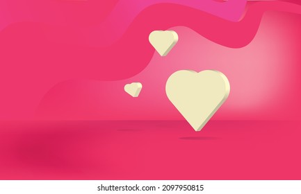 Minimal background,  white geometry shape background minimalist Valentine's day red