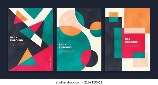 Minimal backgrounds collection with primitive shapes elements