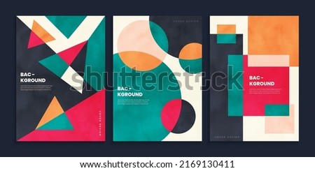 Minimal backgrounds collection with primitive shapes elements