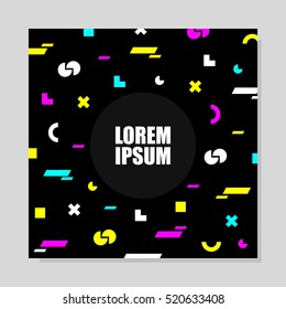 Minimal backgrounds with flat dynamic design on black background. Vector illustration. Modern design.