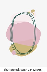 Minimal backgrounds with organic abstract shapes in pastel colors for interior design, posters, cards