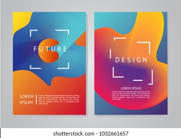 Minimal backgrounds set. Abstract future forms with vibrant gradients.