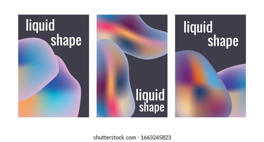 Minimal backgrounds set. Abstract future forms with vibrant gradients