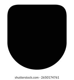 Minimal Badge Icon, Blank Rounded Rectangle Vector Shape